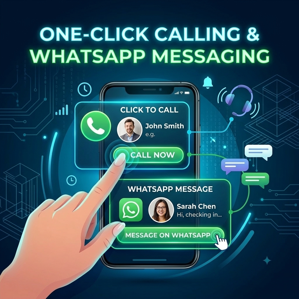 One-Click Calling and WhatsApp Messaging